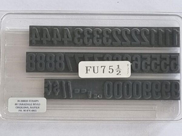 FU75.5 Ribtype 11.1mm Number Set