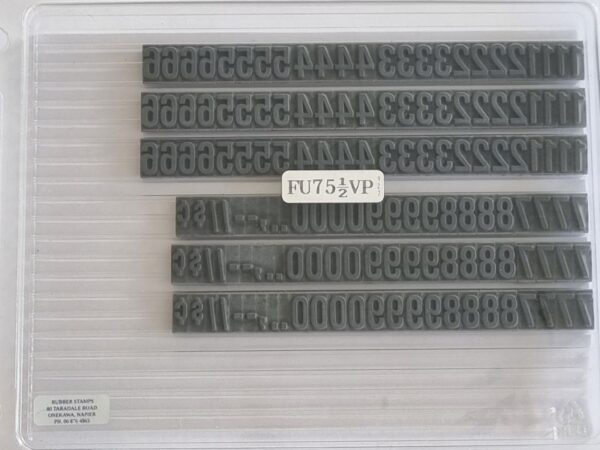 FU75.5 Value Pack Ribtype 11.1mm Number Set