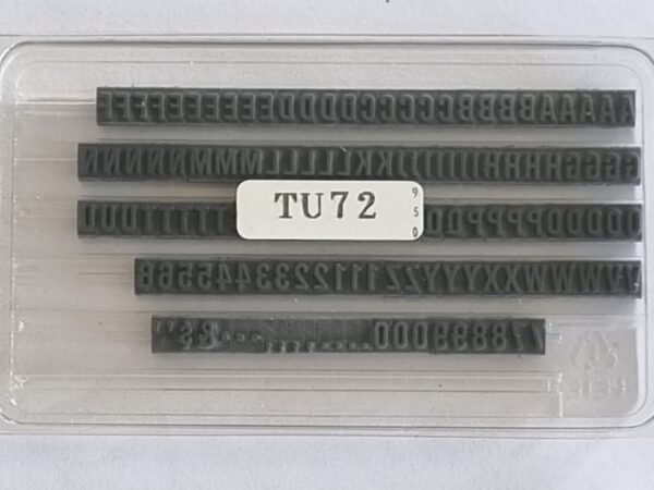 TU72 Ribtype 4.76mm Alpha & Number Set