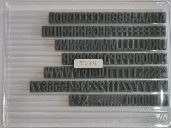 TU76 Ribtype 12.7mm Alpha & Number Set